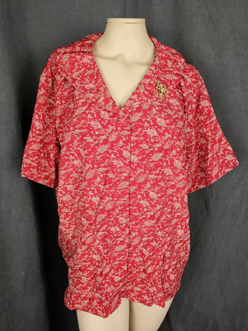 Cottagecore Red Skirt Set 3X Short Sleeve Top Midi Skirt Set Elastic Waist Plus